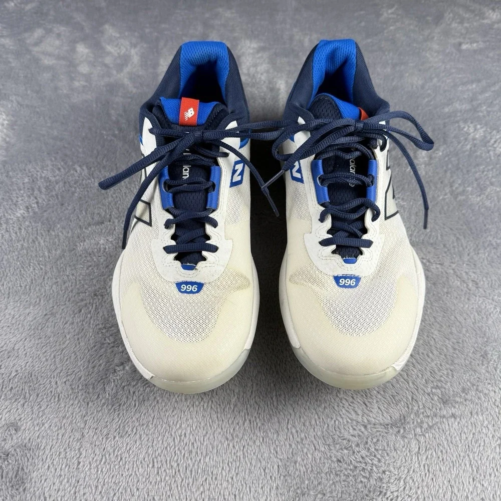 Men's New Balance 996v6 White/Blue Pickle Ball Court Shoe 10 Athletic Sports